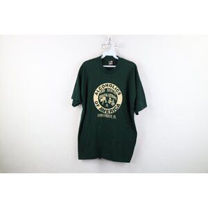 Vintage 90s Mens XL Alcoholics of America Drinkathon Illinois T-Shirt Green USA
